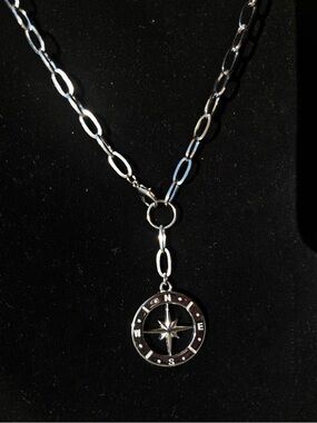 Silver Compass Pendant Necklace - Women's Jewelry
